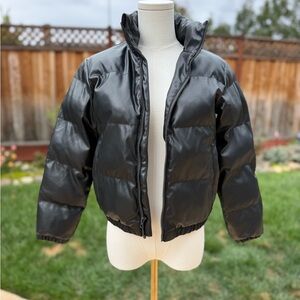 Art Class Girls Faux Leather Puffer Jacket